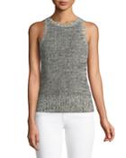Open-back Wool/paper Crewneck