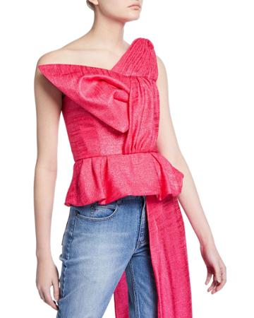 Kempner Lame Origami Bustier Top