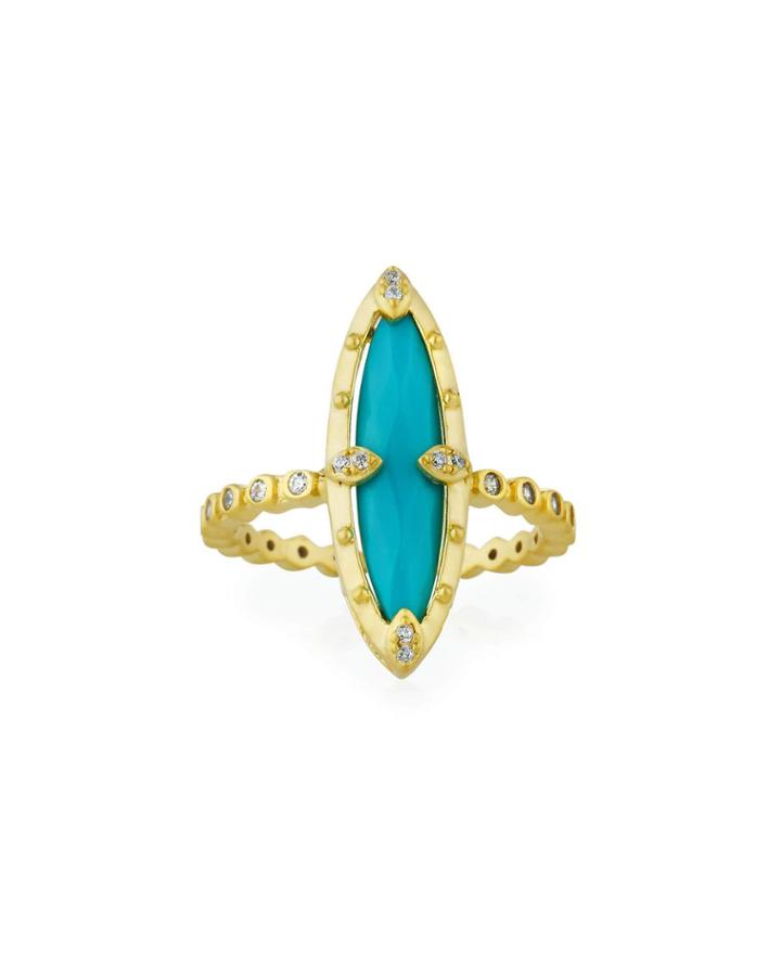 Amazonian Allure Turquoise Cocktail Ring,