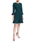 Bell-sleeve Fit And Flare Dress
