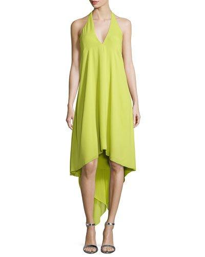 Halter-neck Asymmetric Cocktail Dress, Citrus
