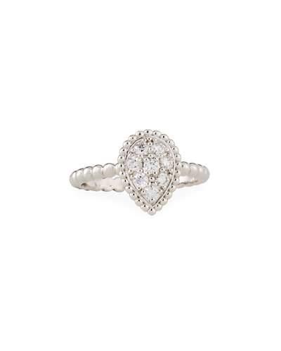 18k White Gold Diamond Leaf Ring, 0.35tcw,