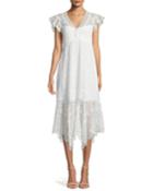 Limelight Scalloped V-neck Eyelet Dress