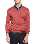 Wool-blend V-neck