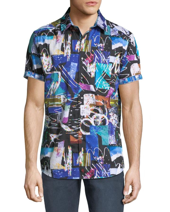 Men's Classic Fit Squiggly Short-sleeve