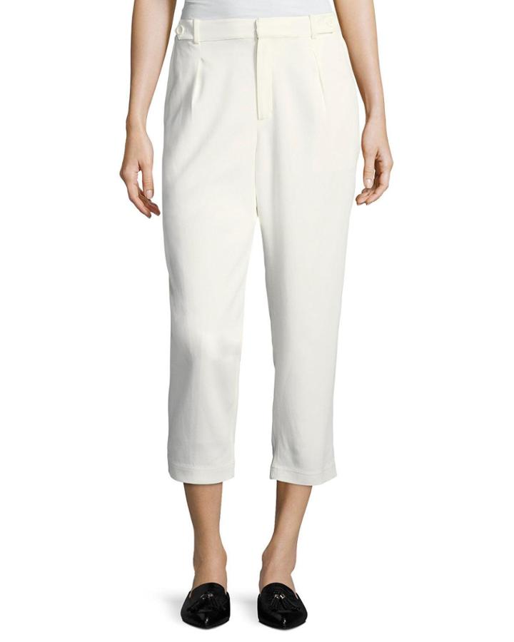 Side-dab Straight-leg Pants