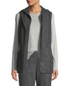 Sam Zip-front Stardust Wool Suiting Combo Vest W/ Nylon Back