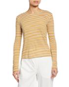 Midi Stripe Long-sleeve Crewneck Tee