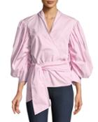 A Breath Of Fresh Air Puff-sleeve Wrap Top