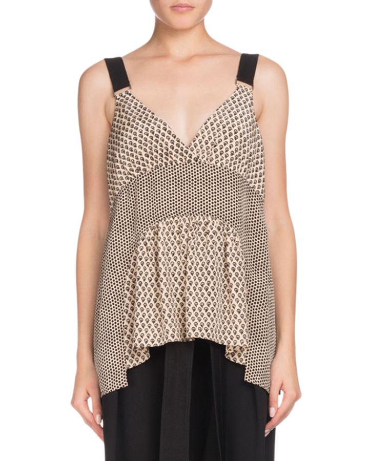 V-neck Sleeveless Mixed-print
