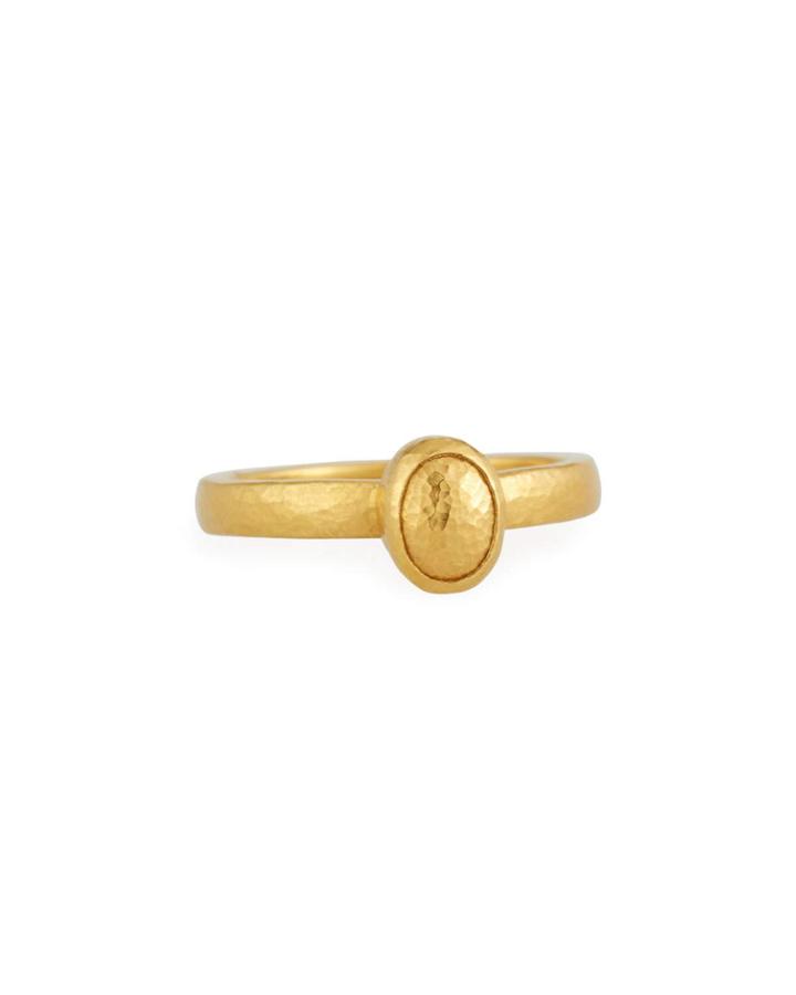 24k Vertical Amulet Gold Ring,