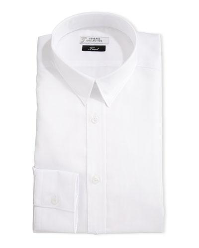 Tonal Barleycorn Button-front Dress