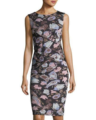 Caron Floral-print Front-twist Dress