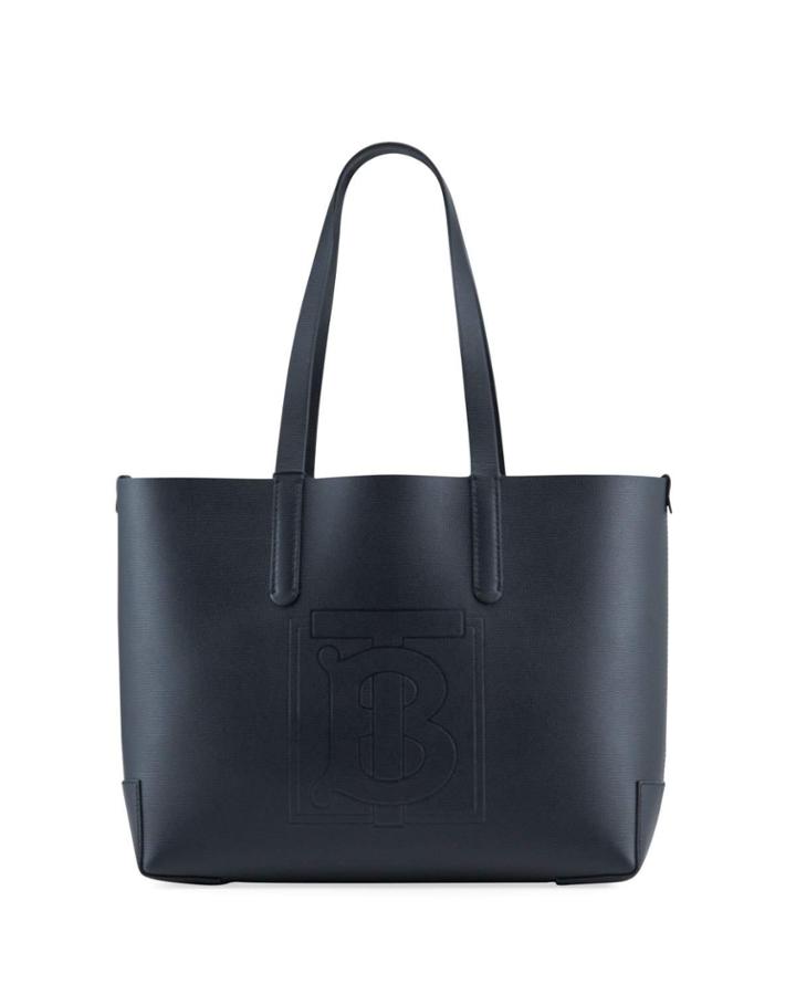 Tb Embossed Internal-monogram Medium Tote Bag, Black