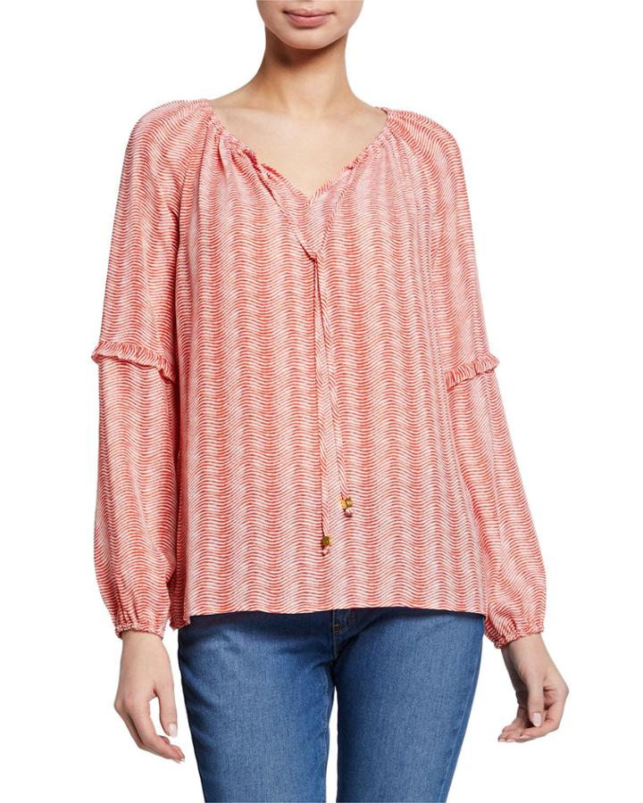 Gathered Tie-neck Top