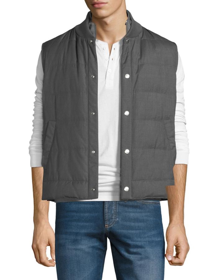 Men's Quilted Double-bib Bomber Vest