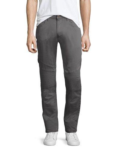 Motorcycle Stretch-knit Pants, Gray