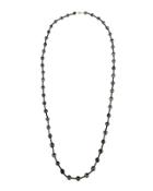 Tahitian Black Pearl & Spinel Rope Necklace,