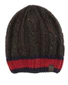 Flecked Cable-knit Beanie