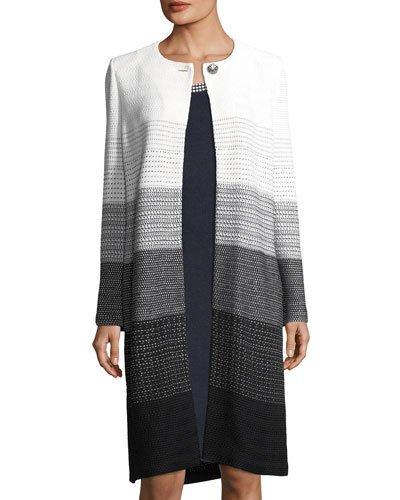 Linear Degrade Long Knit Jacket