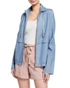 Joe Artisan Chambray Zip-front Hoodie Jacket