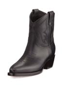 Leather Cowboy Boots, Black