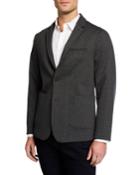 Men's Comfort Knit 2-button Blazer, Charcoal