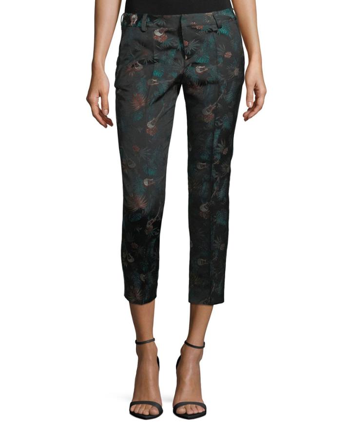 Posh Jungle Straight-leg Ankle Pants