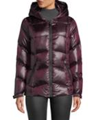 Short Zip-front Packable Puffer Coat