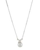 10mm Round Pearly X Pendant Necklace