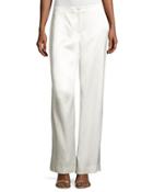 Satin Wide-leg Pants, Ivory