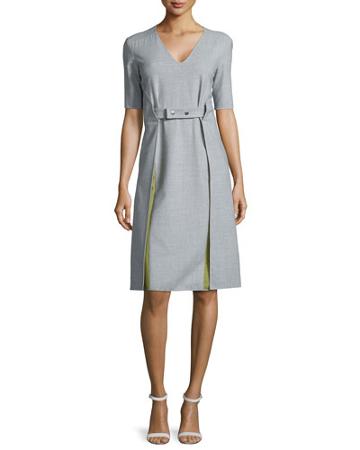 Apron Long Dress W/godets,