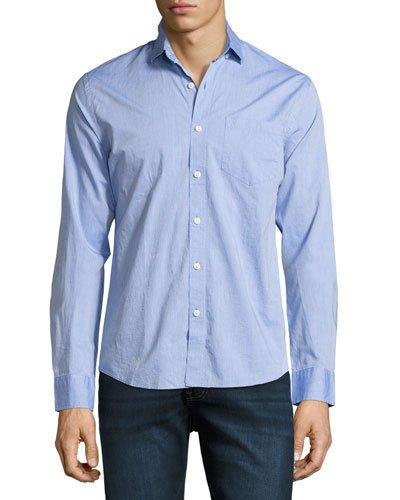 Bowery Bleecker Button Shirt, Blue Pattern