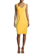 Sleeveless V-neck Sheath Dress, Daffodil