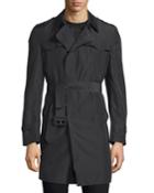 Long-sleeve Belted Rain Coat