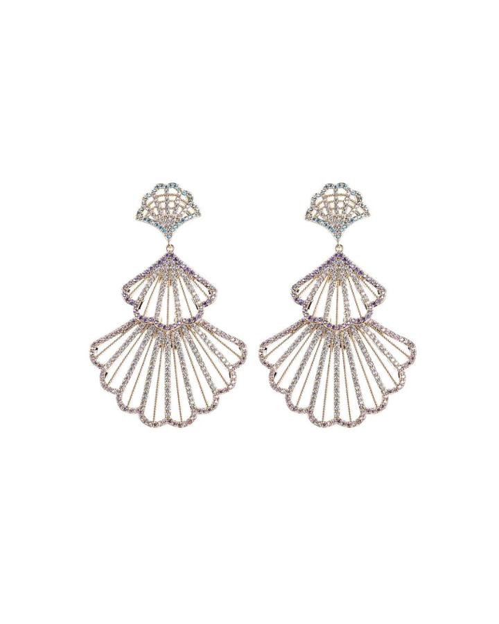 Atlantis Cubic Zirconia Seashell Earrings