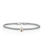 Stainless Steel & Topaz Cable Bracelet, Gray