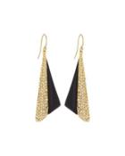 Crystal Encrusted Futurist Triangle Drop Earrings