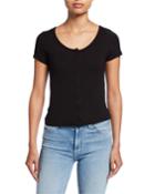 Rib Knit Button Down Top