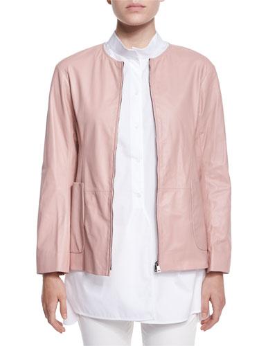 Reversible Nylon/leather Jacket