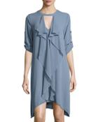 Cascade-ruffle Shift Dress,