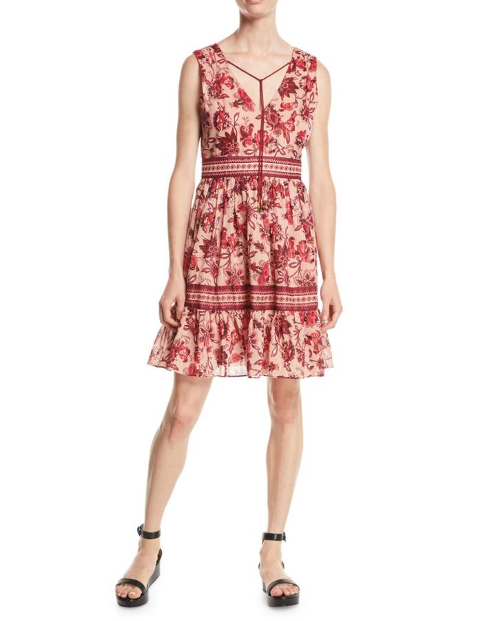 Sleeveless Paisley Blossom Dress