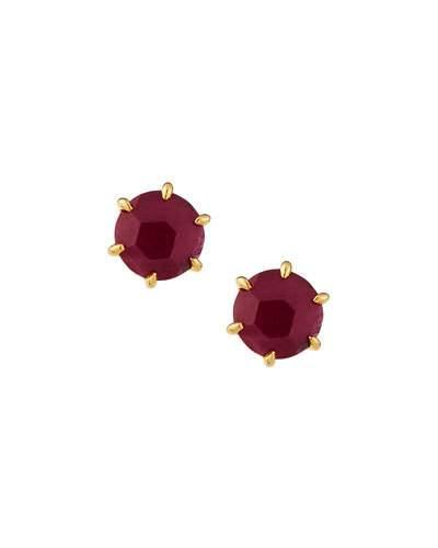 18k Rock Candy Small Round Composite Ruby Earrings