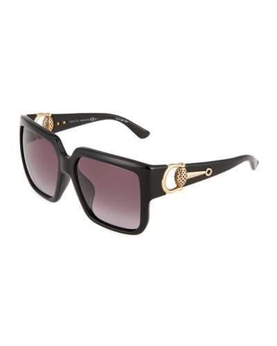 Square Hinged Sunglasses, Black