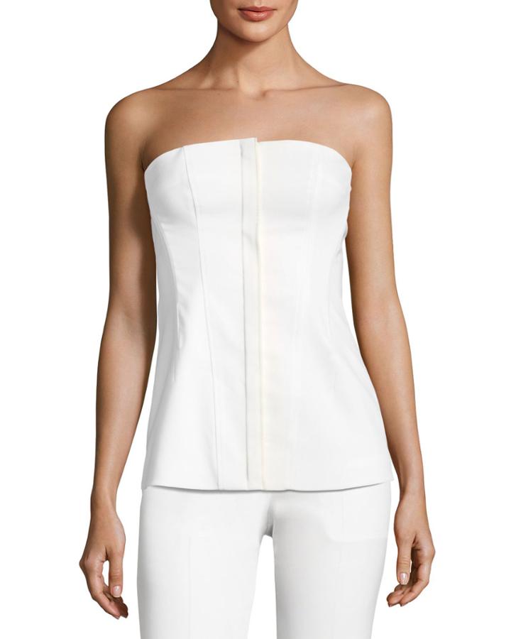 Modern Bustier Zip-front Wool-blend Top
