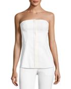 Modern Bustier Zip-front Wool-blend Top