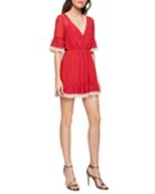 Bell-sleeve Tie-back Chiffon Mini Dress W/