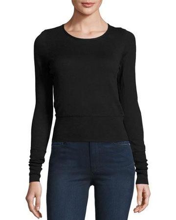 Cashmere-blend Cropped Top, Black