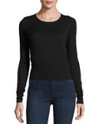 Cashmere-blend Cropped Top, Black