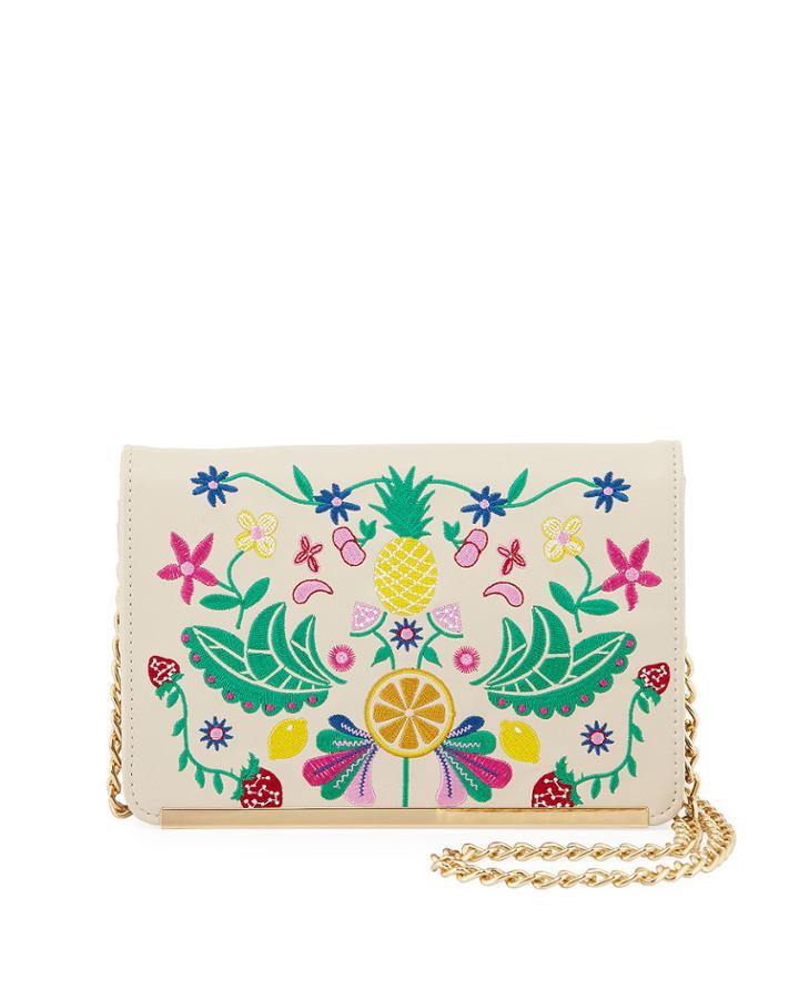 Fruitful Floral-embroidered Crossbody Bag